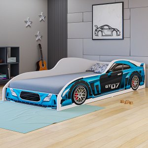 Cama Infantil Mini Cama Carro de Corrida Gt Azul