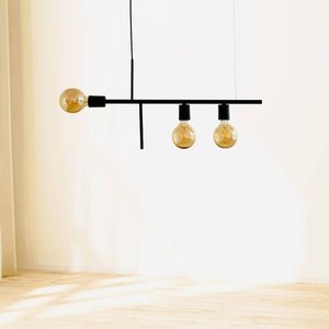 Lustre Pendente Fuzue 3 Lâmpadas Moderno para Ambientes Internos - Preto