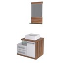 Ver imagem 2 de Conjunto Balcão C-cuba Q32 e Espelheira Legno 651 Branco Chess C-carvalho Dark Branco Chess C-nogal
