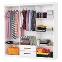 Ver imagem 3 de Guarda-roupa Solteiro Aurora 6 Portas 2 Gavetas Branco - Carioca Móveis