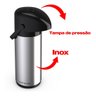 Garrafa Térmica Inox de Vidro Pressão para Café Chá 1 Litro - 4