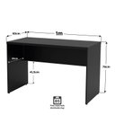 Ver imagem 4 de Escrivaninha Home Office 1mx60cm Tampo 30mm Netmobil - Preto