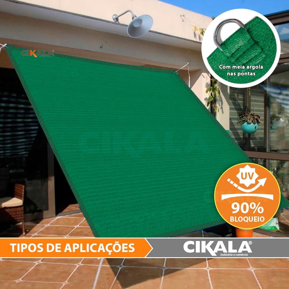 Tela Sombreamento Verde 4x4 Metros para Cobertura e Decorativa - 3