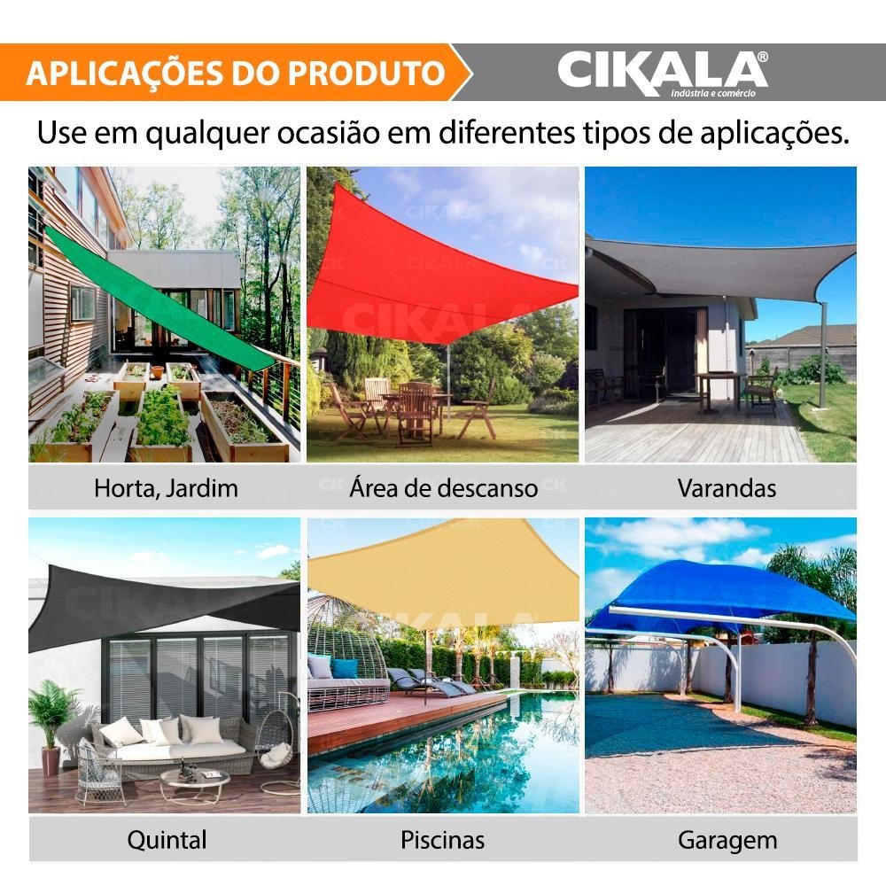 Tela Sombreamento Verde 4x4 Metros para Cobertura e Decorativa - 4