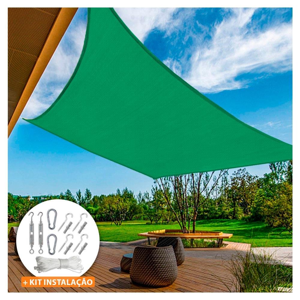 Tela Sombreamento Verde 4x4 Metros para Cobertura e Decorativa - 1