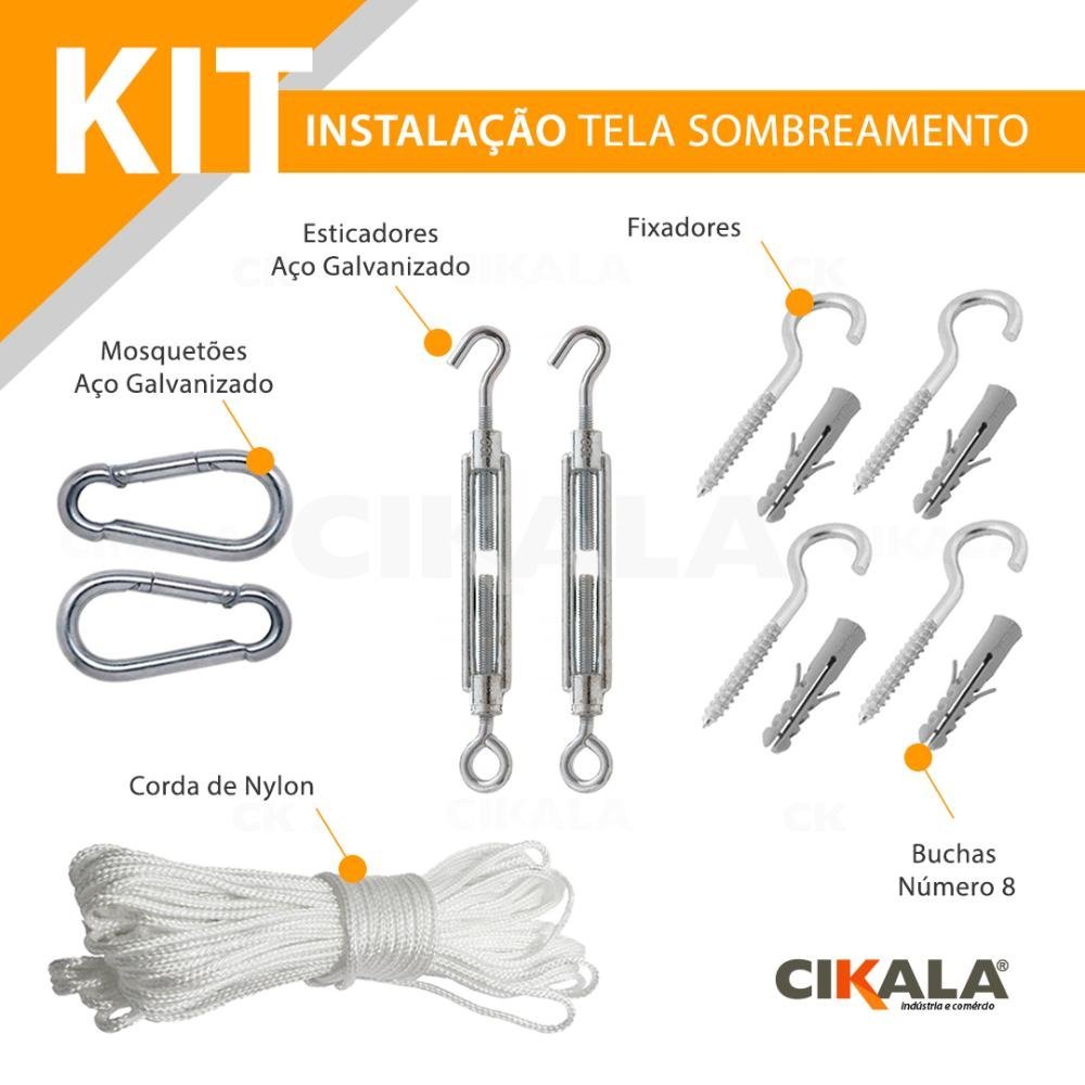 Tela Sombreamento Verde 4x4 Metros para Cobertura e Decorativa - 5
