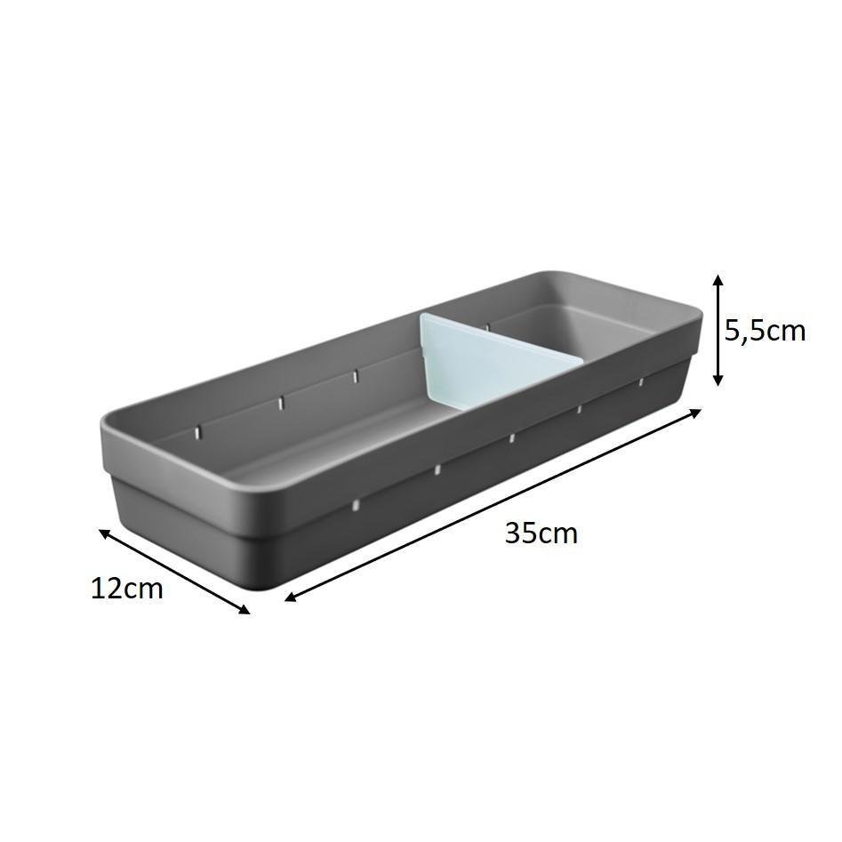 Kit 3 Organizador Gaveta Faca Talheres Divisor - Chumbo - 5