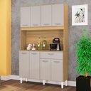 Ver imagem 1 de Cozinha Compacta Cássia 8 Portas 1 Gaveta Damasco/Off White - Poquema