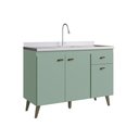 Ver imagem 1 de Balcão de Cozinha 3 Portas e 1 Gaveta 581 Casamia - Verde Bellagio