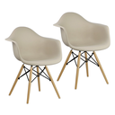 Ver imagem 1 de Kit 2 Cadeiras Charles Eames Eiffel Design Wood com Braços