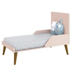 Quarto de Bebê Retrô 3 Portas Rosa Fosco com pé retrô madeira Reller - 6
