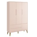 Ver imagem 7 de Quarto de Bebê Retrô 3 Portas Rosa Fosco com Pé Retrô Madeira Reller