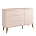 Ver imagem 3 de Quarto de Bebê Retrô 3 Portas Rosa Fosco com Pé Retrô Madeira Reller