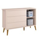 Ver imagem 4 de Quarto de Bebê Retrô 3 Portas Rosa Fosco com Pé Retrô Madeira Reller