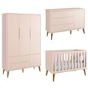 Ver imagem 1 de Quarto de Bebê Retrô 3 Portas Rosa Fosco com Pé Retrô Madeira Reller