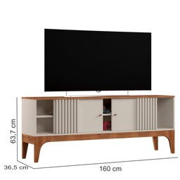 Rack Bancada Aparador Frade Florenca para TV de até 70 polegadas 2 portas deslizantes Off White Matt - 3