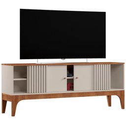 Rack Bancada Aparador Frade Florenca para TV de até 70 polegadas 2 portas deslizantes Off White Matt - 1