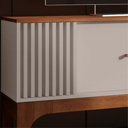 Rack Bancada Aparador Frade Florenca para TV de até 70 polegadas 2 portas deslizantes Off White Matt - 5