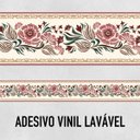 Ver imagem 2 de Faixa Decorativa Adesiva (autocolante) - Floral com Tons Marrom e Dourado