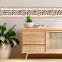 Ver imagem 3 de Faixa Decorativa Adesiva (autocolante) - Floral com Tons Marrom e Dourado