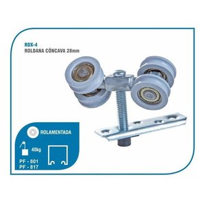 Roldanas Porta Correr de Madeira Concava 4 Rodas (4 Par)