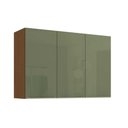 Ver imagem 1 de Armário Aéreo P/ Cozinha Vibra T648 C/ 3 Portas 120cm Canela/verde Pistache Lacca - Kappesberg