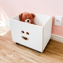 Baú Organizador de Brinquedo com Rodinhas Branco Mdf Sorriso - 1