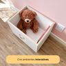 Baú Organizador Infantil para Brinquedos com Rodinhas – Mdf Branco (sorriso) - 5