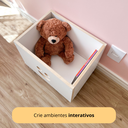 Ver imagem 5 de Baú Organizador Infantil para Brinquedos com Rodinhas – Mdf Branco (sorriso)