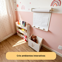 Ver imagem 6 de Baú Organizador Infantil para Brinquedos com Rodinhas – Mdf Branco (sorriso)