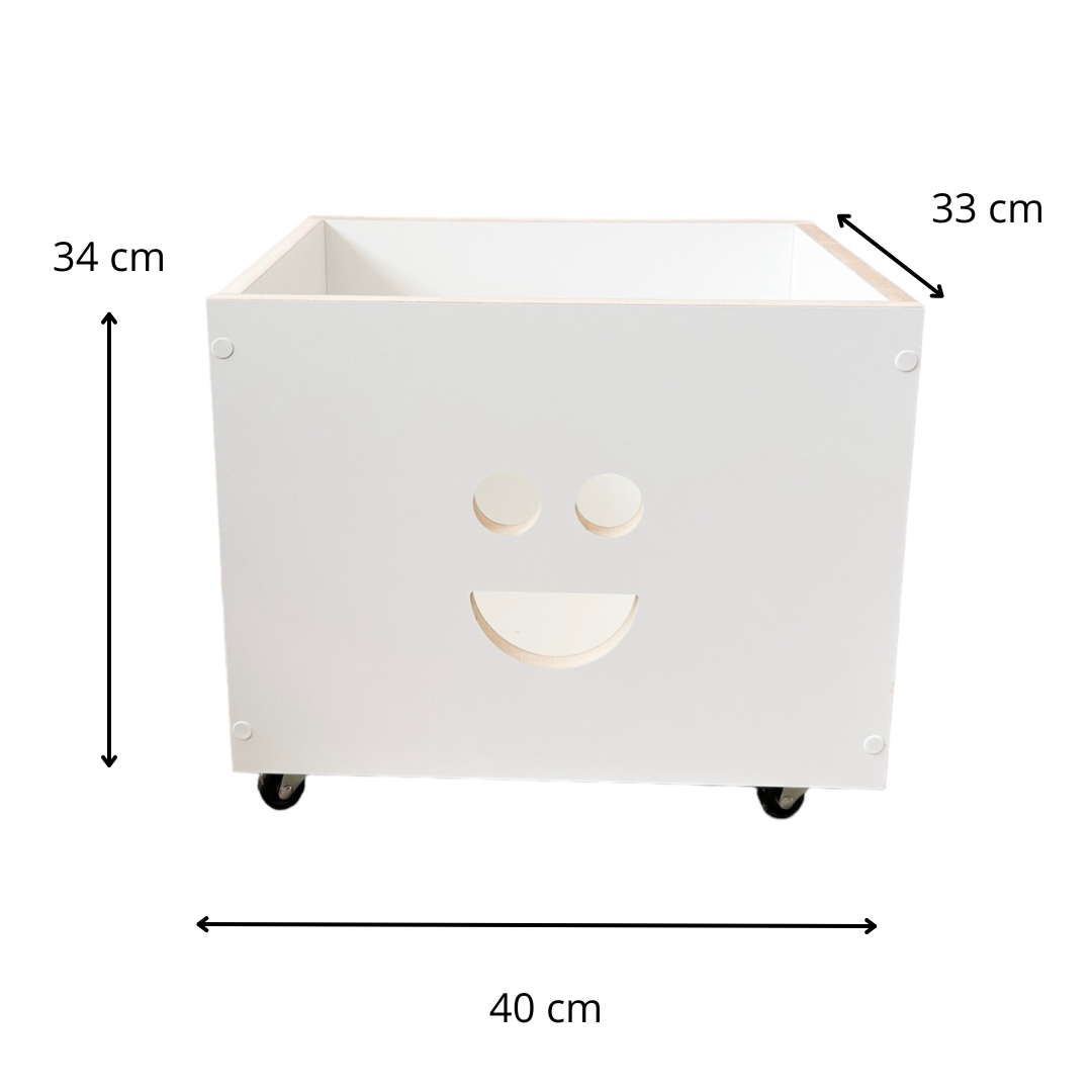 Baú Organizador de Brinquedo com Rodinhas Branco Mdf Sorriso - 2