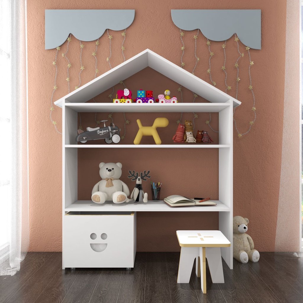 Baú Organizador de Brinquedo com Rodinhas Branco Mdf Sorriso - 7