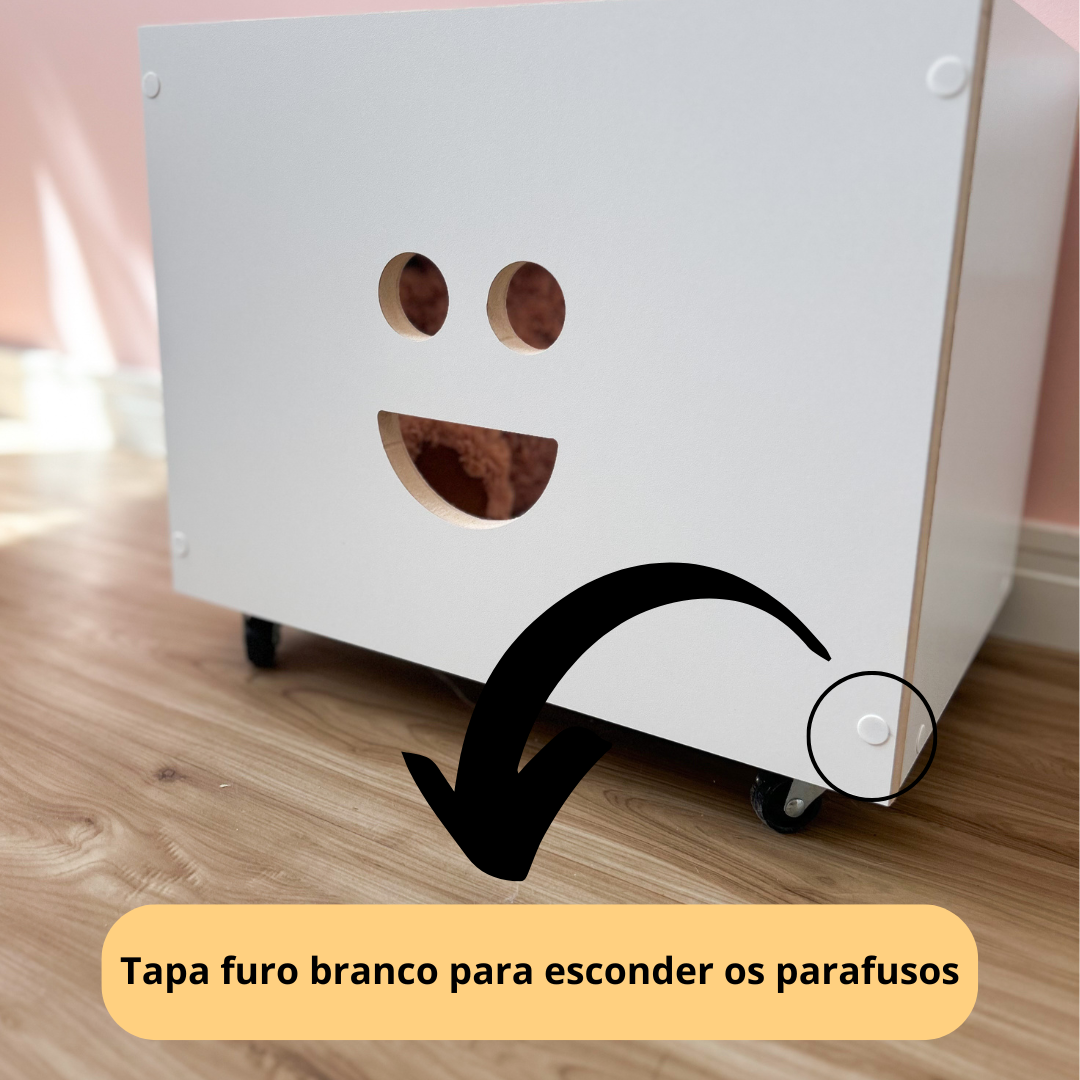 Baú Organizador de Brinquedo com Rodinhas Branco Mdf Sorriso - 3