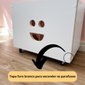 Baú Organizador Infantil para Brinquedos com Rodinhas – Mdf Branco (sorriso) - 3