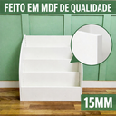 Ver imagem 7 de Estante Infantil Branca Livreiro Montessori Porta Livros e Revisteiro de MDF - Hanna