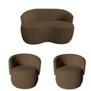Ver imagem 2 de Kit Namoradeira + 2 Poltronas Decorativa Beatriz Orgânica Linho Marrom