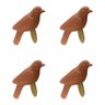 Porta Guardanapo Cerâmica Pássaro Terracota10x5cm 4 peças Auguri - 1