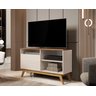 Rack de TV até 40" para Sala Pequena Retrô Fenix Wood Giga Móveis:OffWhite/Freijó - 2