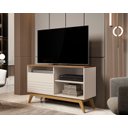 Ver imagem 2 de Rack de TV até 40" para Sala Pequena Retrô Fenix Wood Giga Móveis:OffWhite/Freijó
