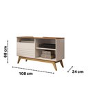 Ver imagem 3 de Rack de TV até 40" para Sala Pequena Retrô Fenix Wood Giga Móveis:OffWhite/Freijó