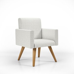 Cadeira Poltrona Para Escritório Em Linho - Balaqui Decor Cor:Linho Bege