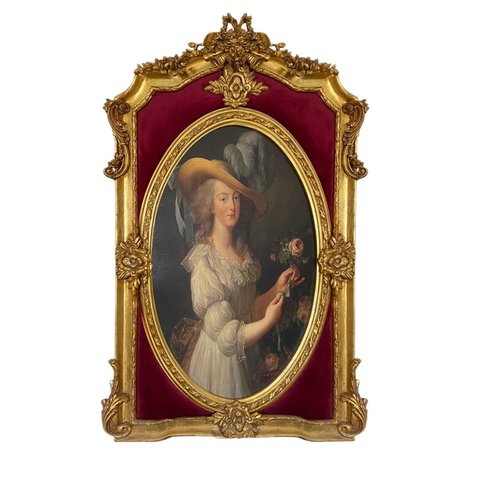 Quadro Decorativo Clássico com Moldura Entalhada Estilo Acadêmico Europeu a: 130cm L: 79cm C: 05cm