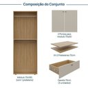 Ver imagem 3 de Módulo 70x180 2 Portas 1 Kit Prateleira 3 Gavetas Frame CabeCasa MadeiraOriginals