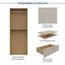 Módulo 70x180 2 Portas 1 Kit Prateleira 3 Gavetas Frame CabeCasa MadeiraOriginals - 3