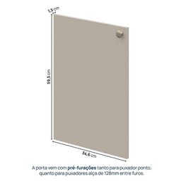 Módulo 70x180 2 Portas 1 Kit Prateleira 3 Gavetas Frame CabeCasa MadeiraMadeira - 6