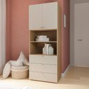 Ver imagem 1 de Módulo 70x180 2 Portas 1 Kit Prateleira 3 Gavetas Frame CabeCasa MadeiraOriginals