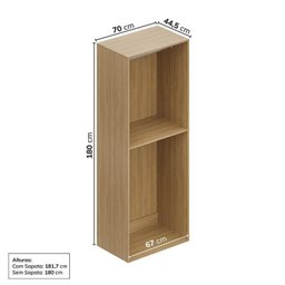 Módulo 70x180 2 Portas 1 Kit Prateleira 3 Gavetas Frame CabeCasa MadeiraMadeira - 4