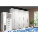 Ver imagem 1 de Quarto Completo Casal Guarda Roupa 8PT Master 8.6 + Cômoda Marabá Branco S. Andirá