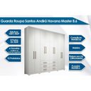 Ver imagem 3 de Quarto Completo Casal Guarda Roupa 8PT Master 8.6 + Cômoda Marabá Branco S. Andirá