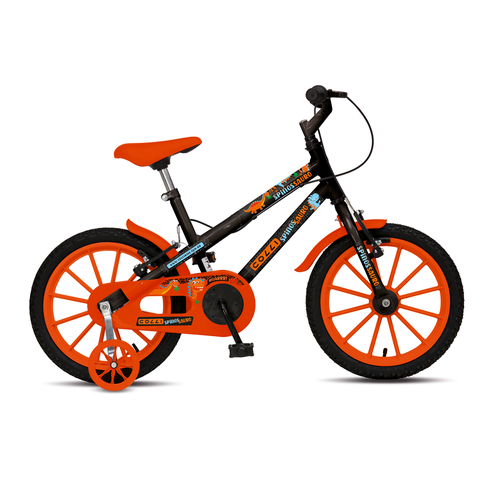 Bicicleta Dinos Spinossauro Aventuras, Aro 16, Quadro 12, com Freios V-brake, com Rodas de Apoio e C